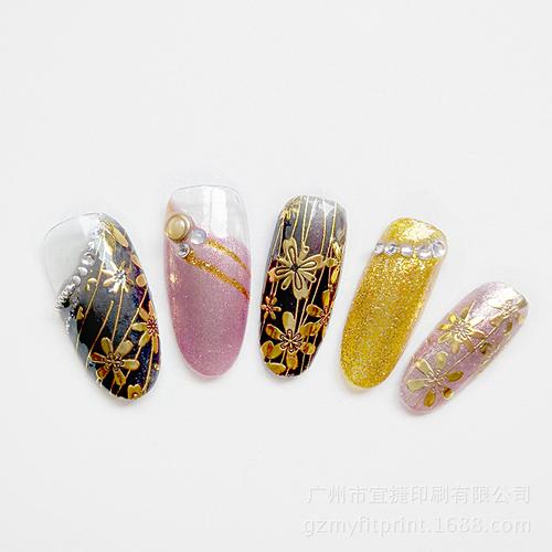 bp49-56 黑白金银四色指甲贴日韩流行美甲贴纸工厂直营品牌美甲贴